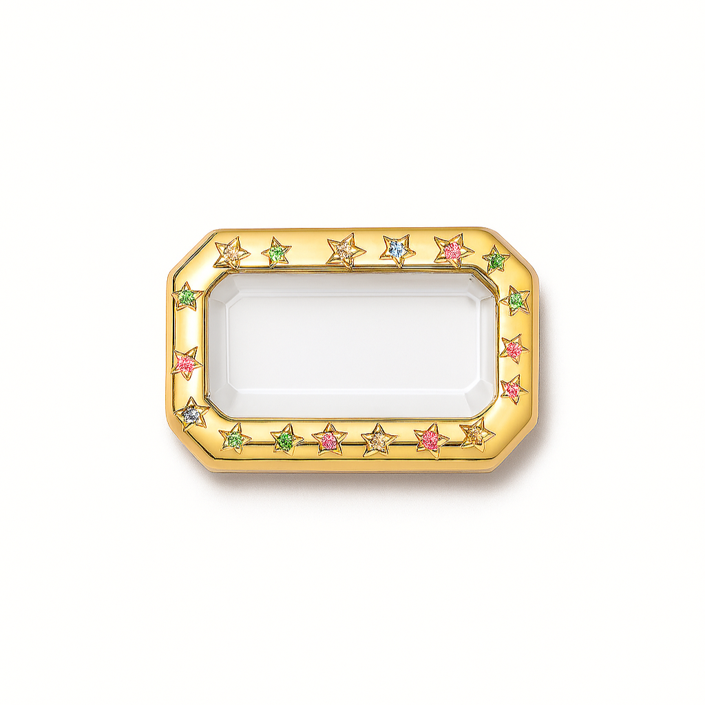 BEDAZZLED BOX GOLD LOCKET