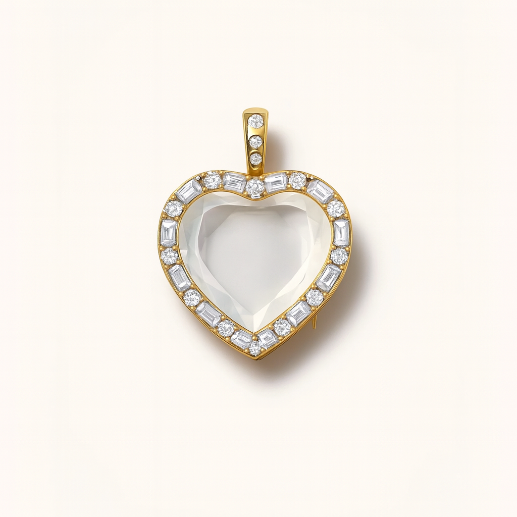 AURORA DIAMOND HEART LOCKET