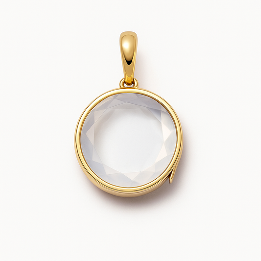 ROUND GOLD LOCKET NECKLACE