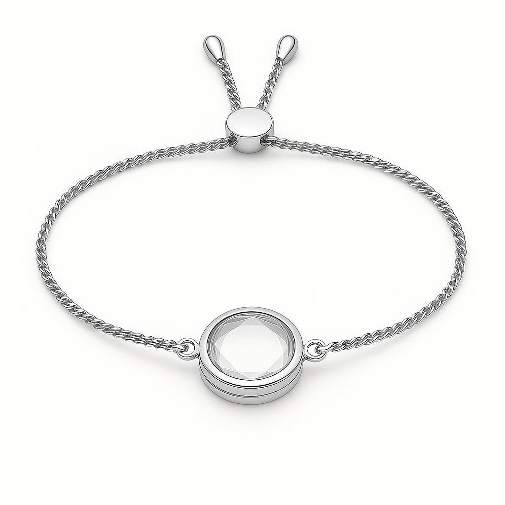 ROUND SILVER LOCKET BRACELET