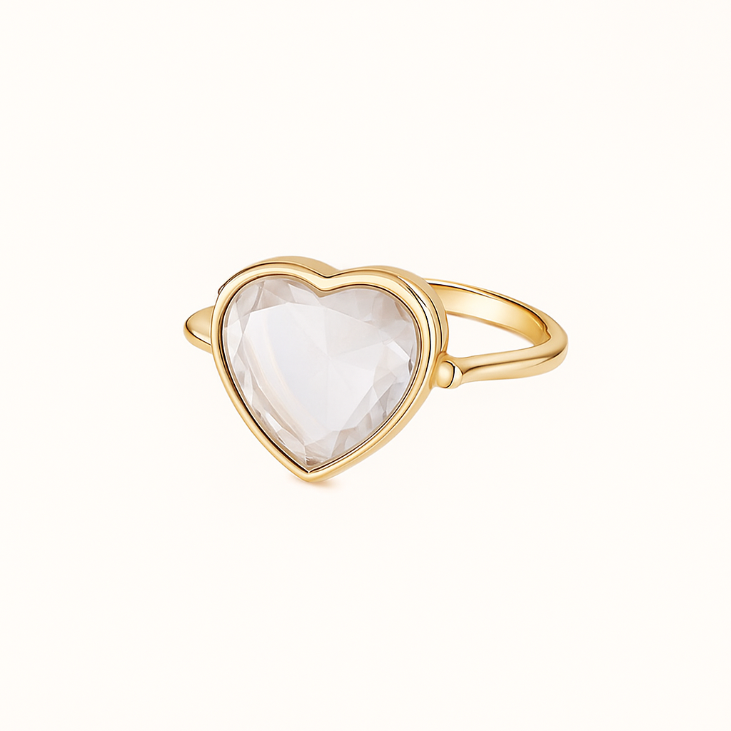 GOLD HEART RING LOCKET
