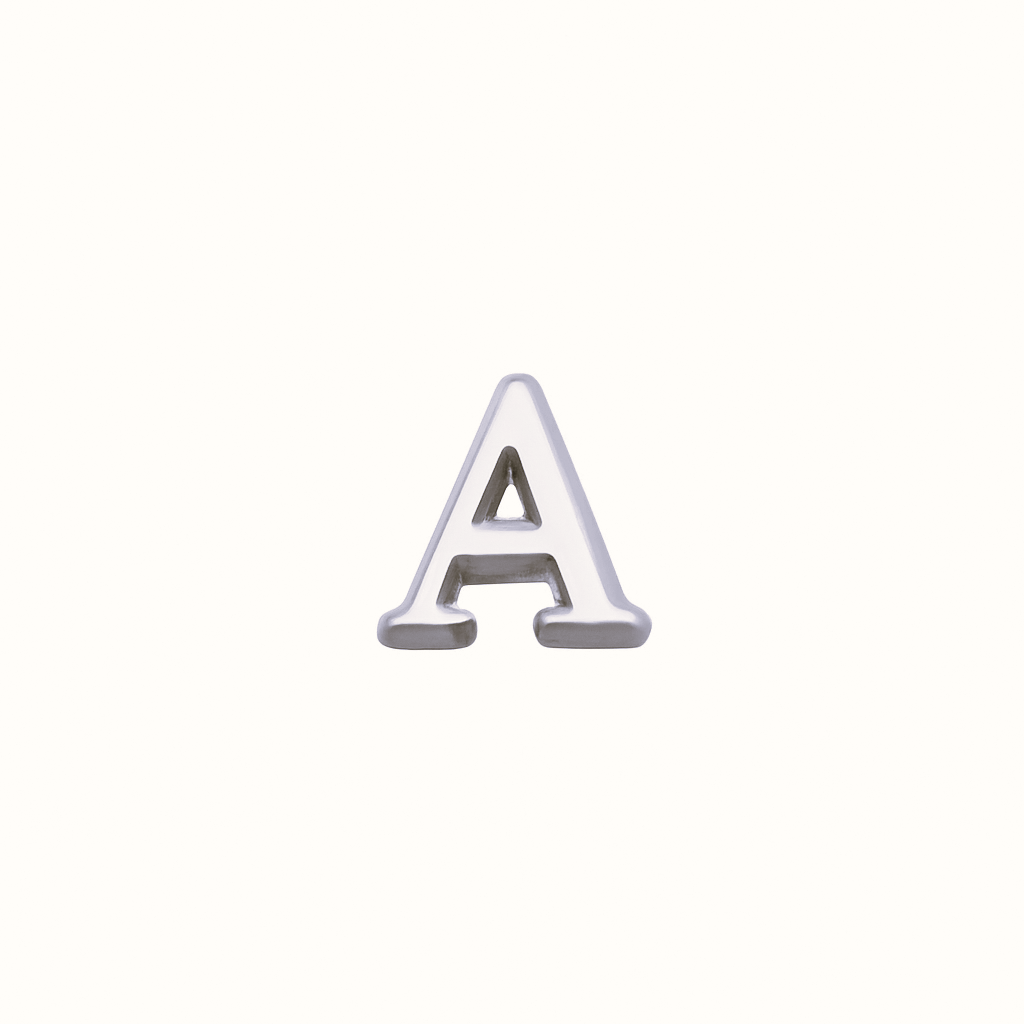 SILVER LETTER CHARM