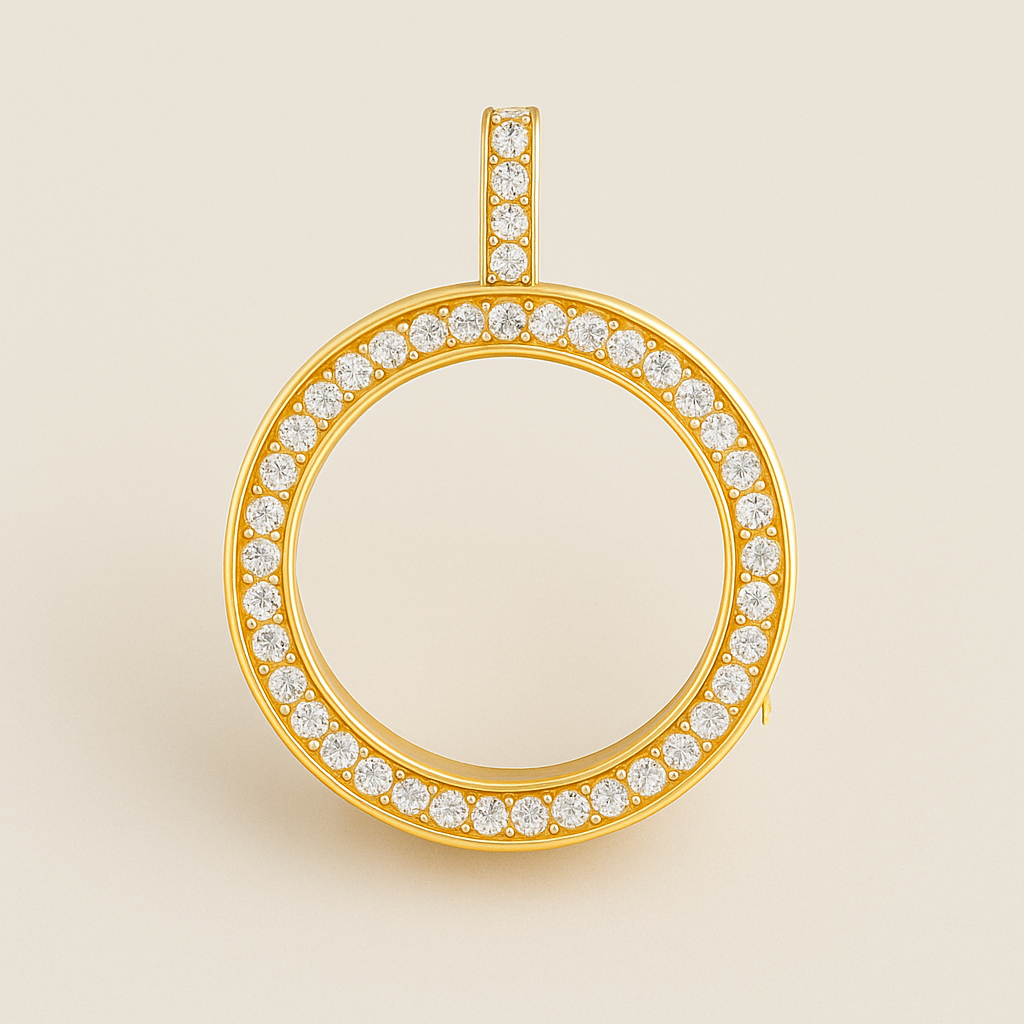 DIAMOND BEZEL GOLD LOCKET