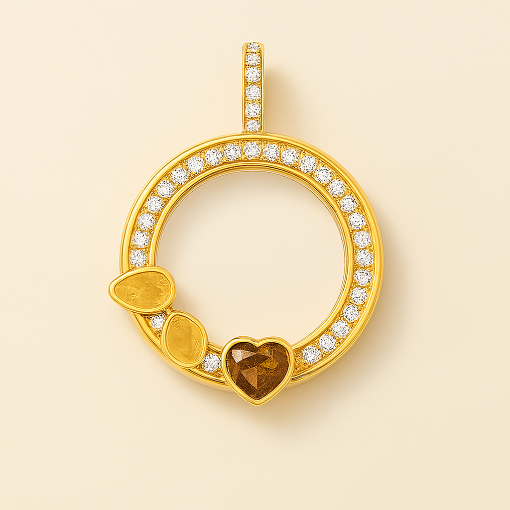 DIAMOND BEZEL EARTH LOCKET