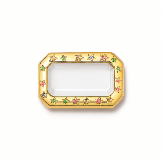 BEDAZZLED BOX GOLD LOCKET