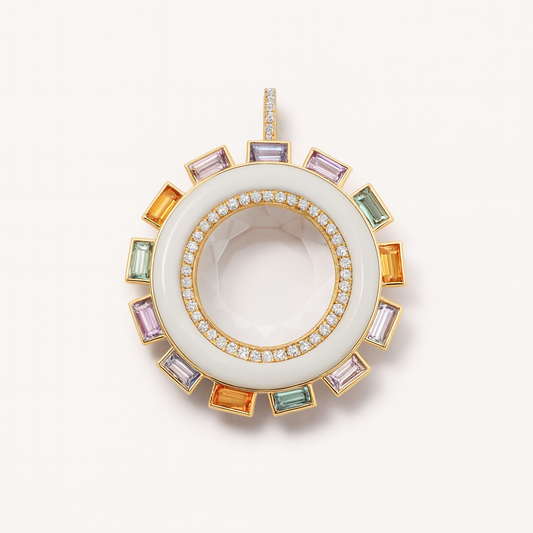 INFINITY STONE ROUND LOCKET