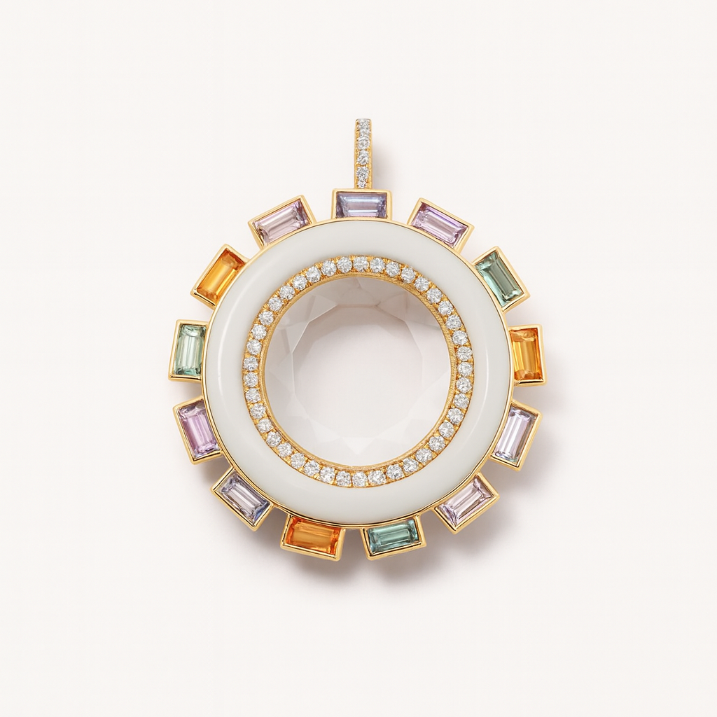 INFINITY STONE ROUND LOCKET