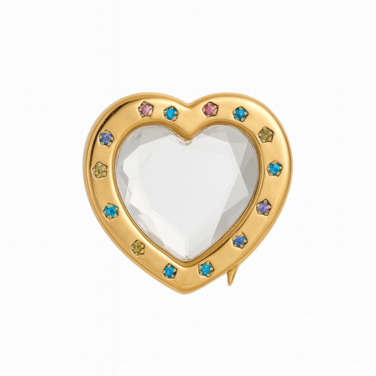 BEDAZZLED HEART GOLD LOCKET