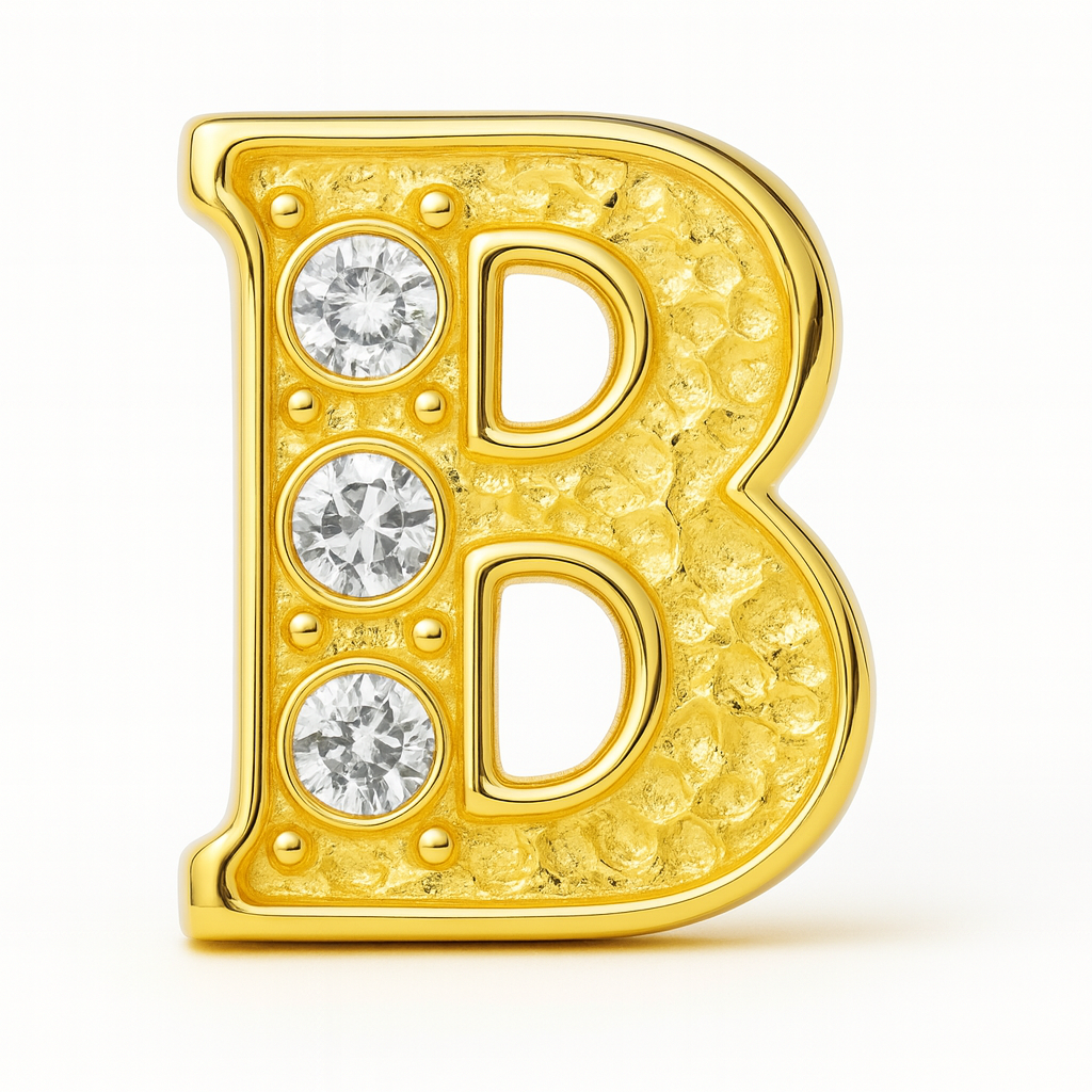 GOLD LETTER BEDAZZLED CHARM