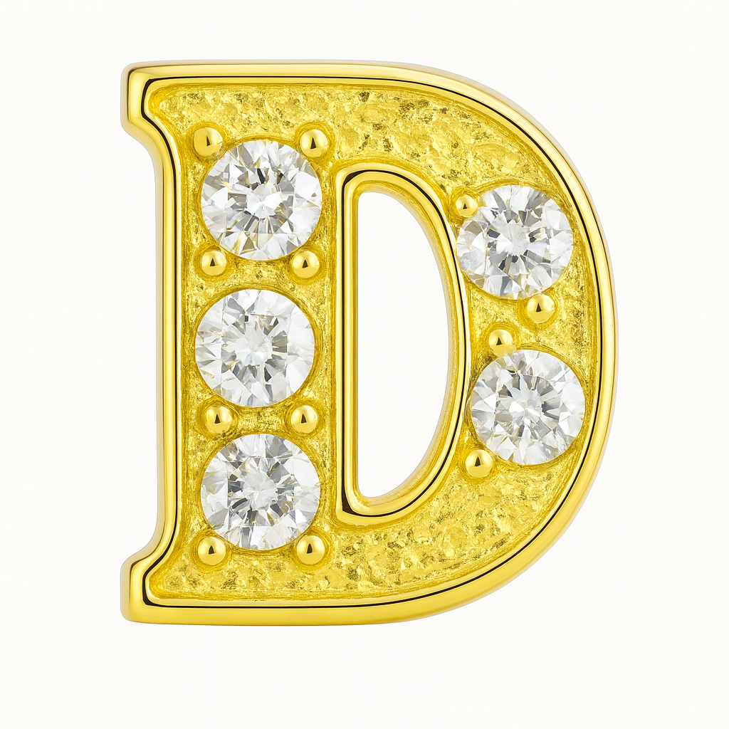 GOLD LETTER BEDAZZLED CHARM