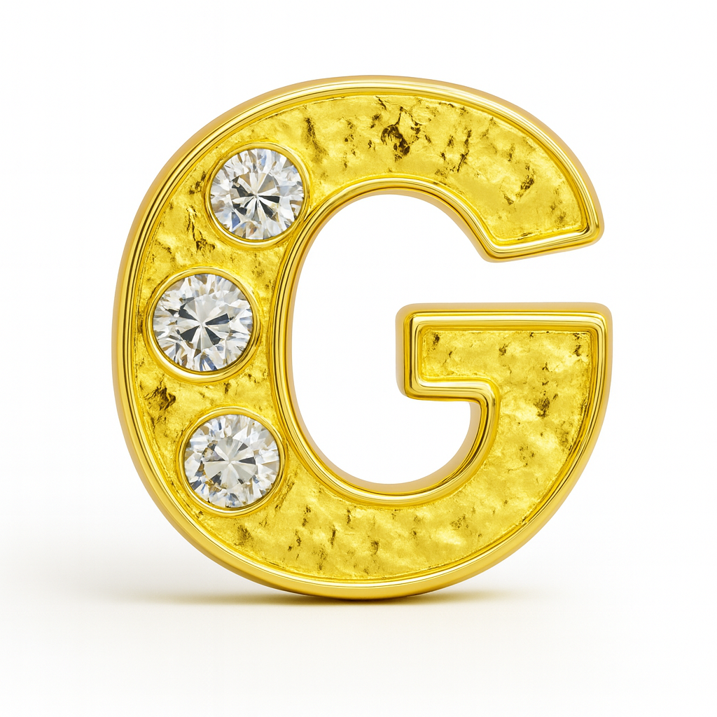 GOLD LETTER BEDAZZLED CHARM