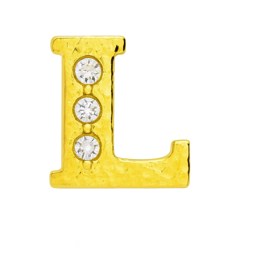 GOLD LETTER BEDAZZLED CHARM