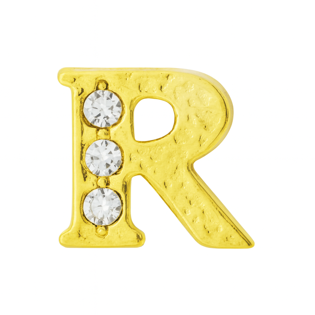GOLD LETTER BEDAZZLED CHARM