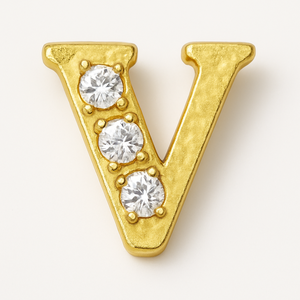 GOLD LETTER BEDAZZLED CHARM