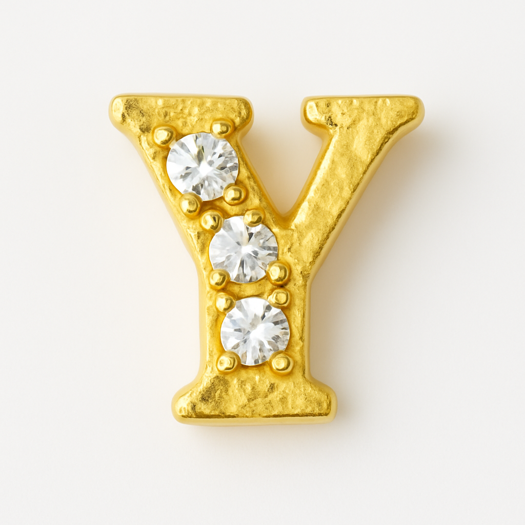 GOLD LETTER BEDAZZLED CHARM