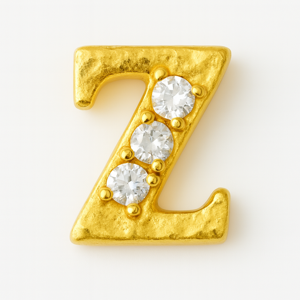 GOLD LETTER BEDAZZLED CHARM