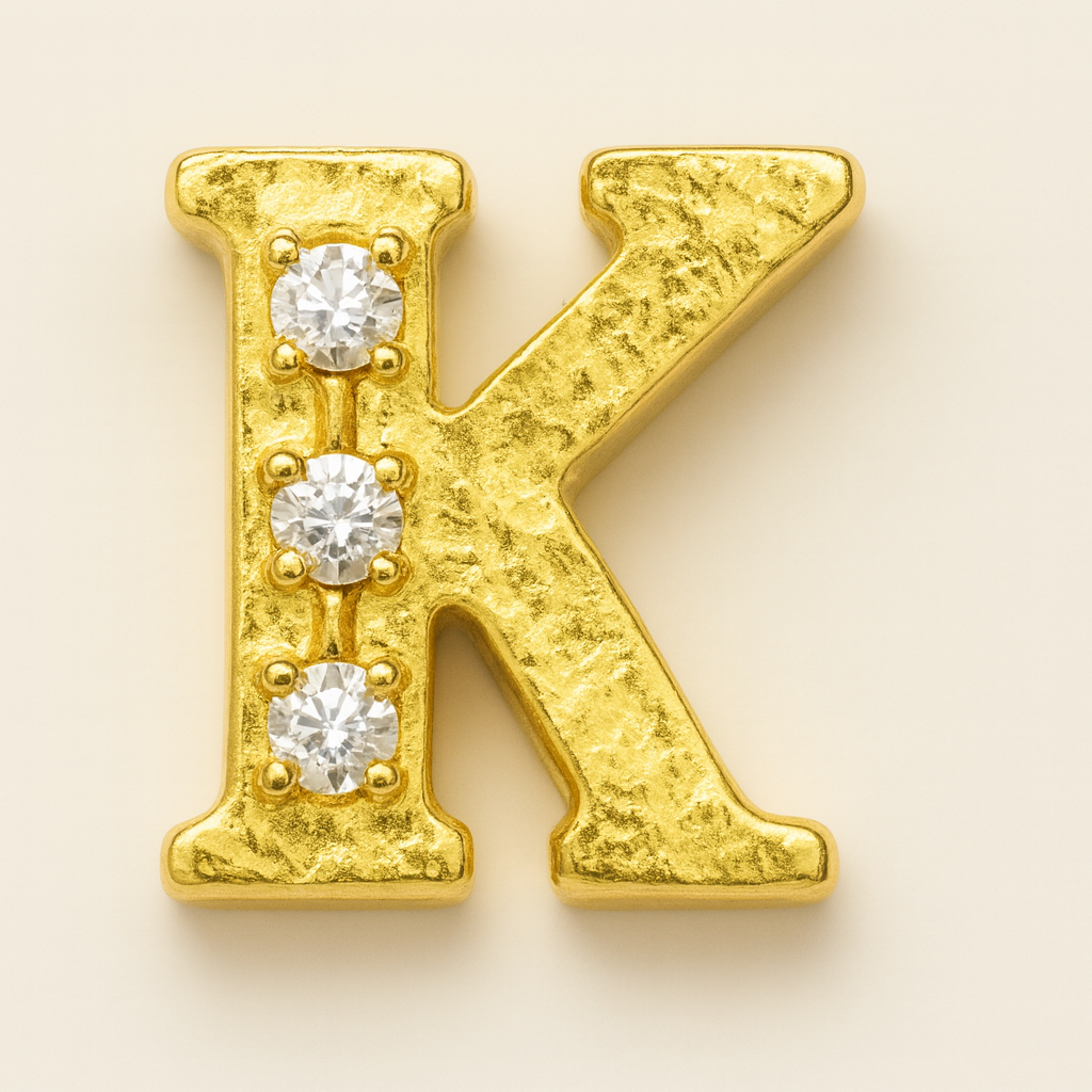 GOLD LETTER BEDAZZLED CHARM