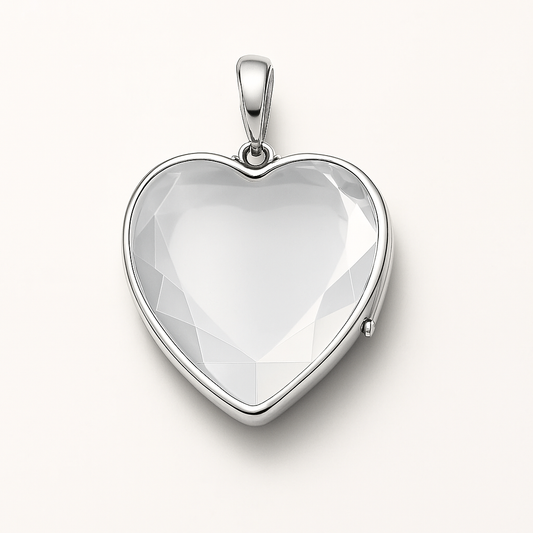 HEART SILVER LOCKET NECKLACE