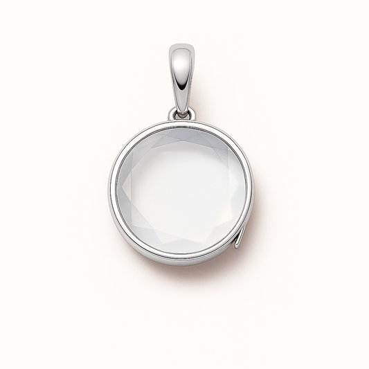 ROUND SILVER LOCKET NECKLACE