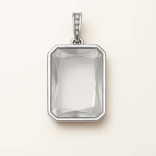 BOX SILVER LOCKET NECKLACE