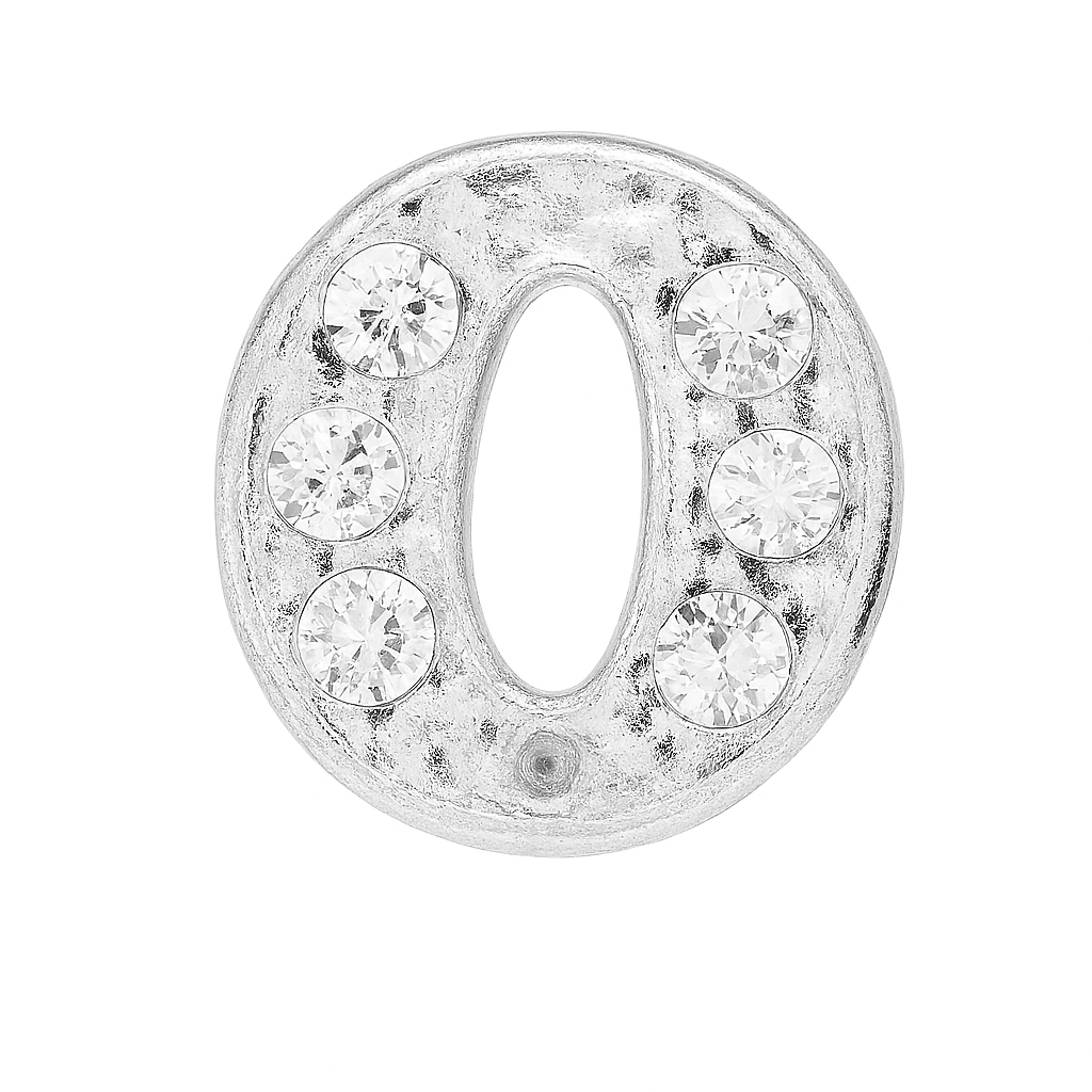 SILVER LETTER BEDAZZLED CHARM