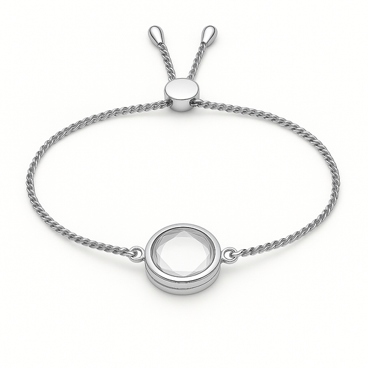 ROUND SILVER LOCKET BRACELET