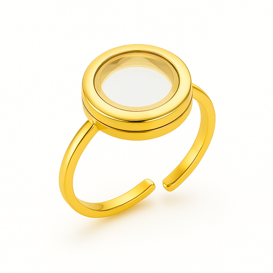 ROUND GOLD LOCKET RING - COMING SOON
