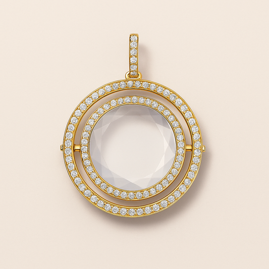 ROUND DIAMOND SPINNING LOCKET