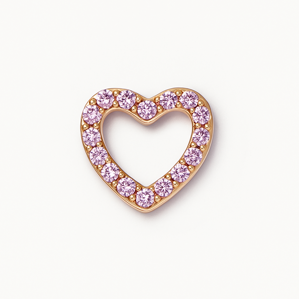 PINK BEDAZZLED HEART CHARM