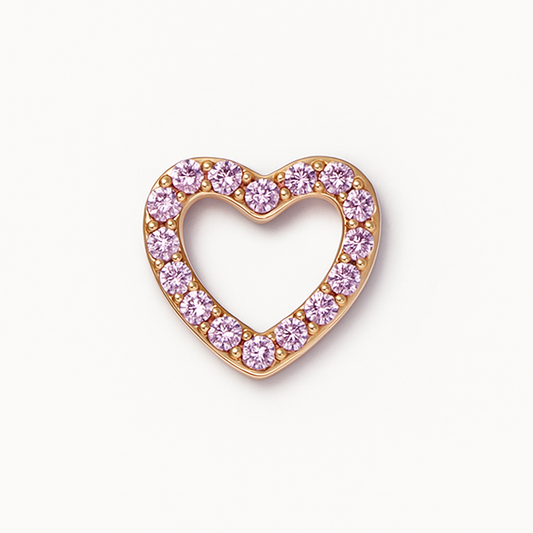 PINK BEDAZZLED HEART CHARM