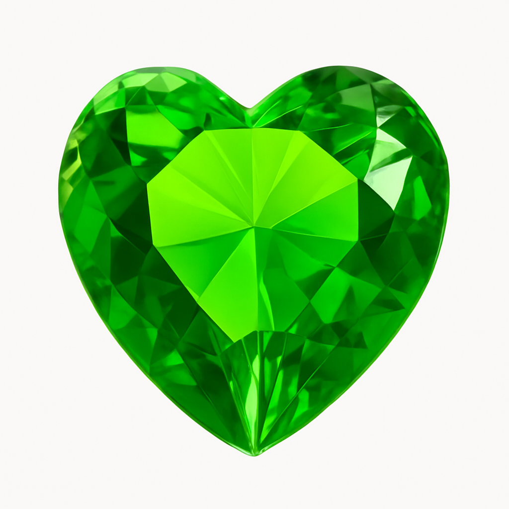 EMERALD BLOOM HEART CHARM