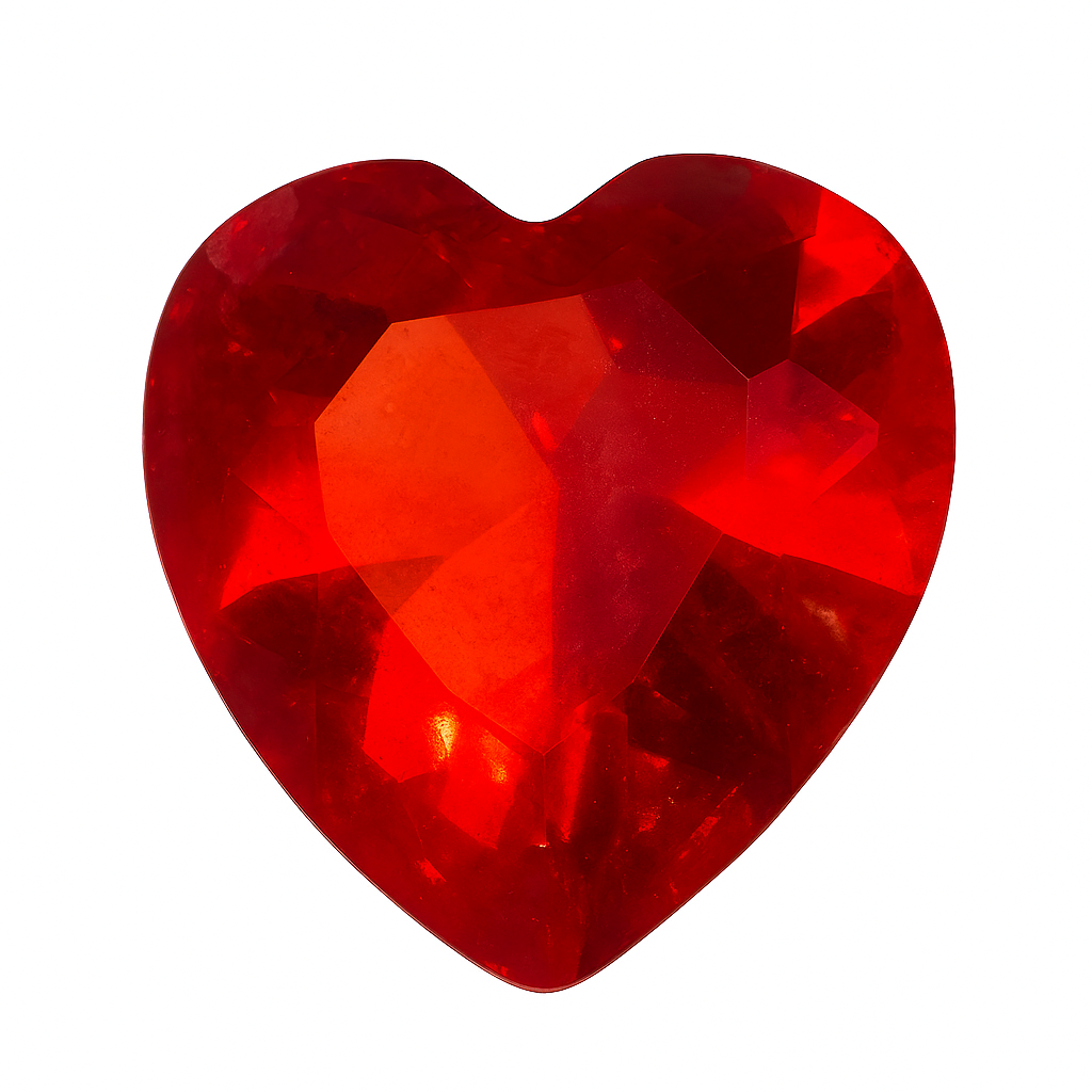 SCARLET FLAME HEART CHARM