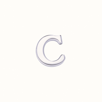 SILVER LETTER CHARM