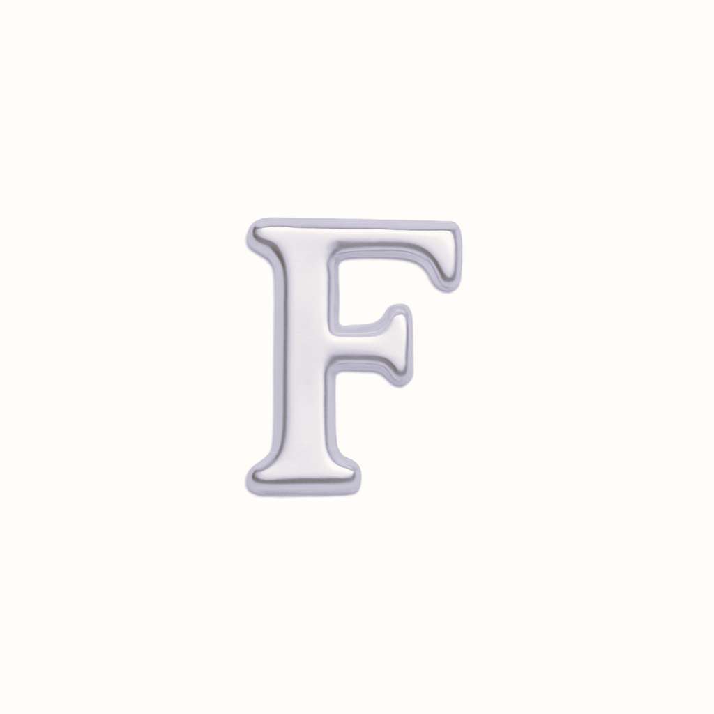 SILVER LETTER CHARM