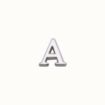 SILVER LETTER CHARM
