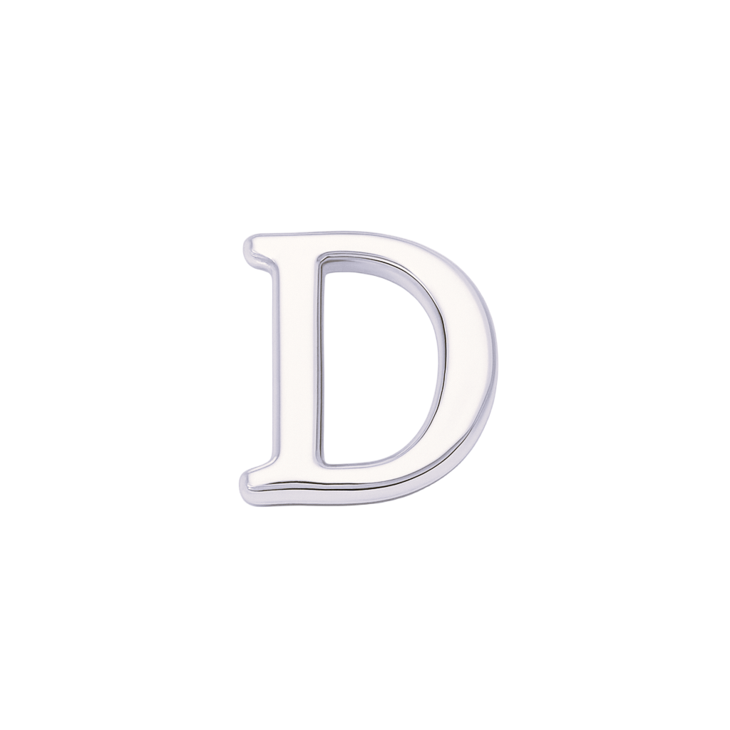 SILVER LETTER CHARM