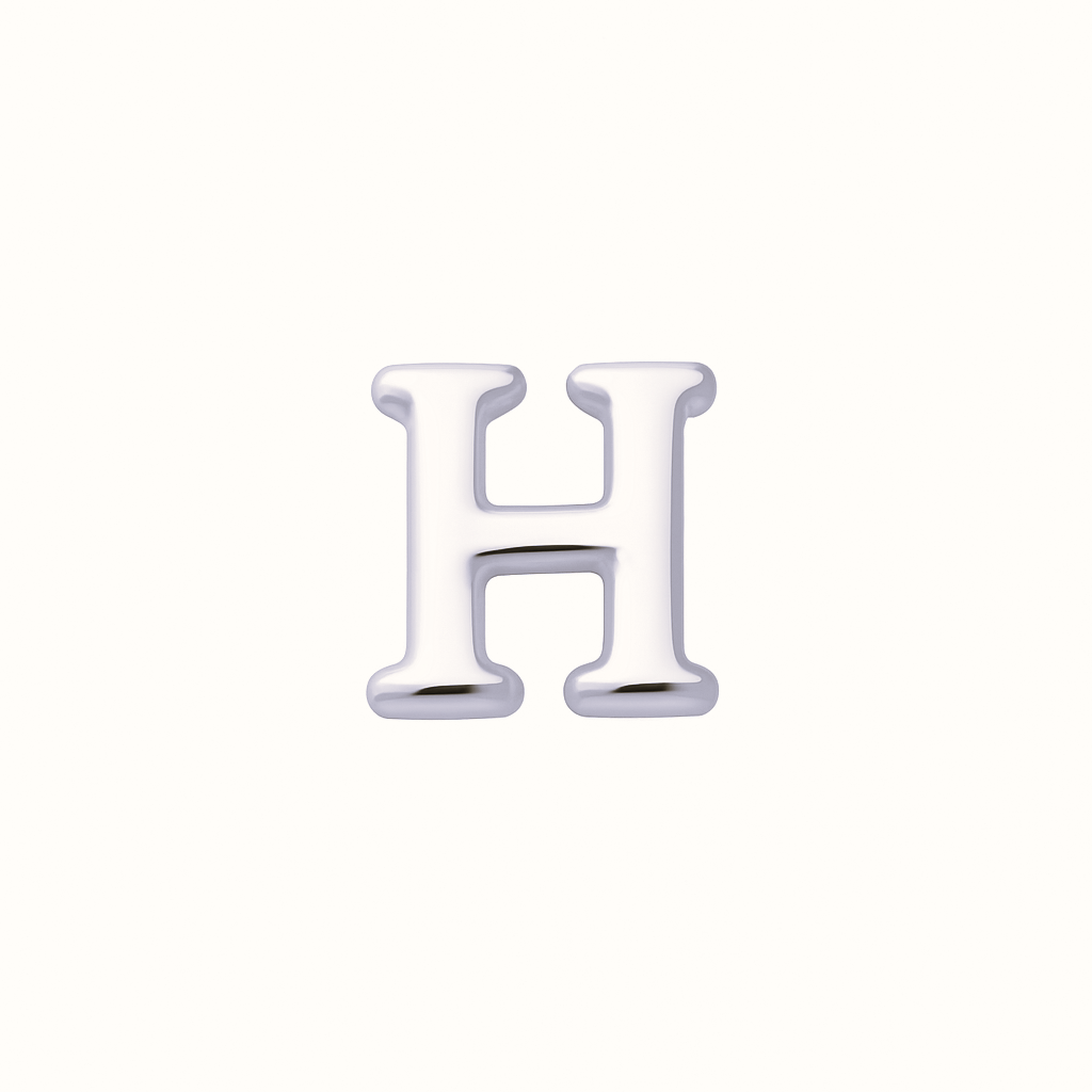 SILVER LETTER CHARM