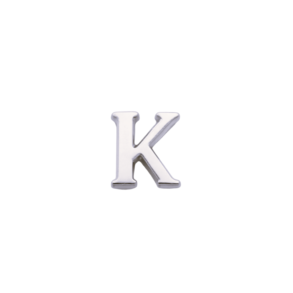 SILVER LETTER CHARM