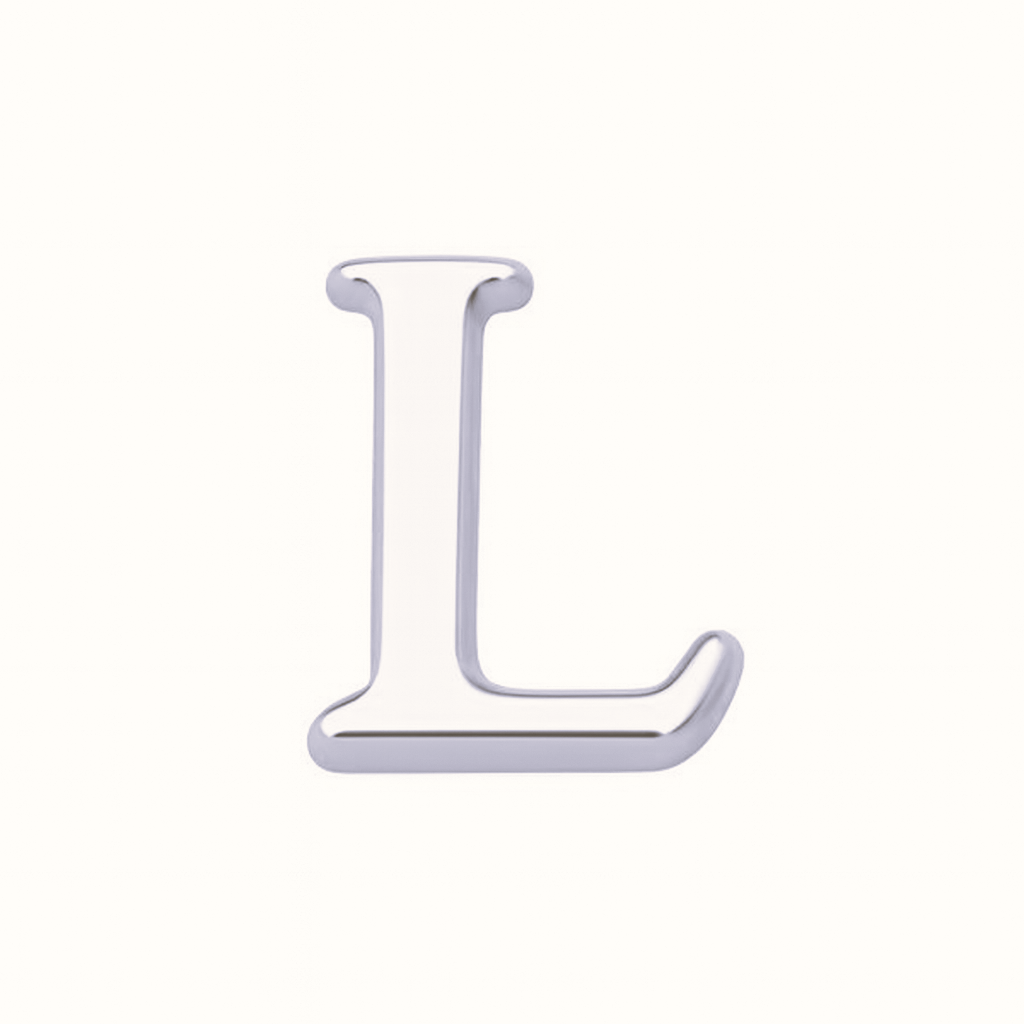 SILVER LETTER CHARM