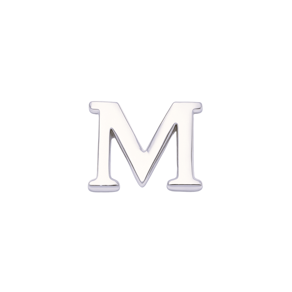 SILVER LETTER CHARM