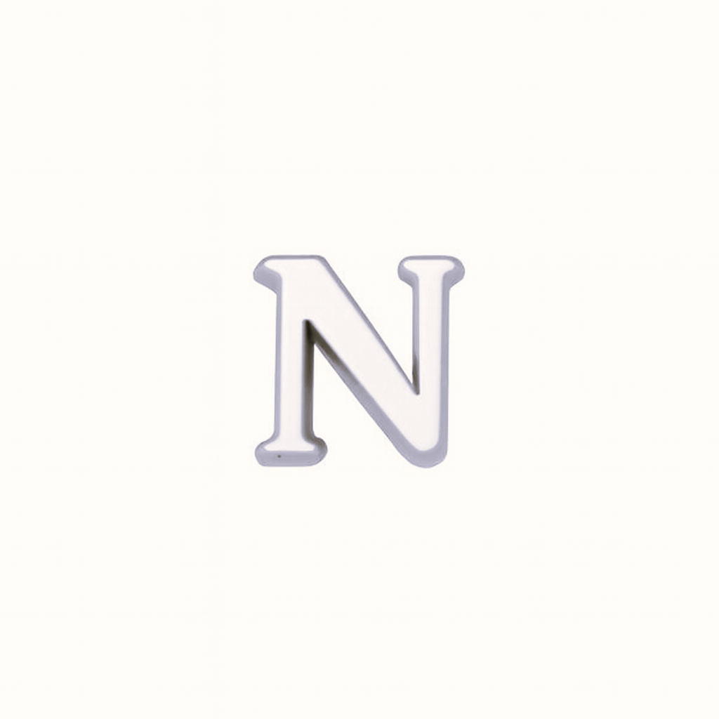 SILVER LETTER CHARM