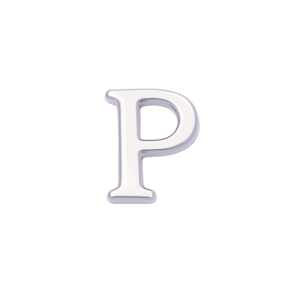 SILVER LETTER CHARM
