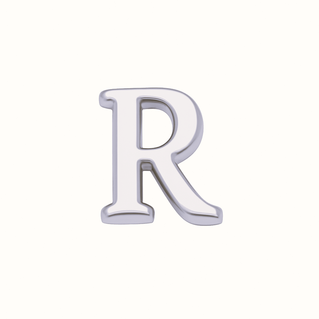 SILVER LETTER CHARM