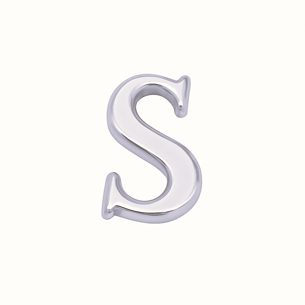 SILVER LETTER CHARM