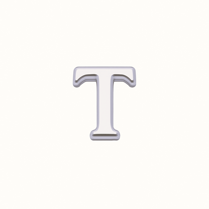 SILVER LETTER CHARM