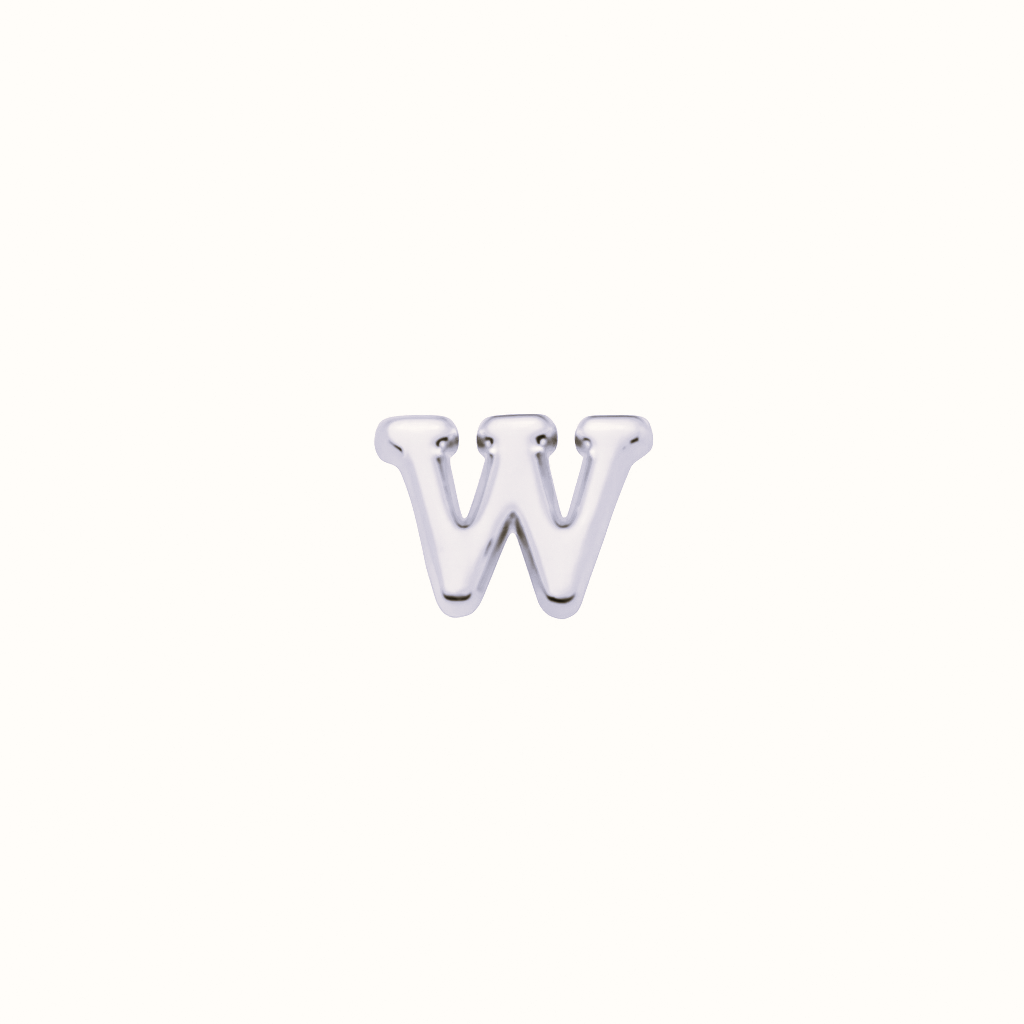 SILVER LETTER CHARM