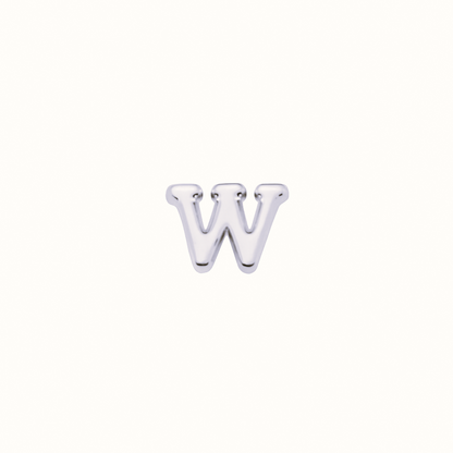 SILVER LETTER CHARM