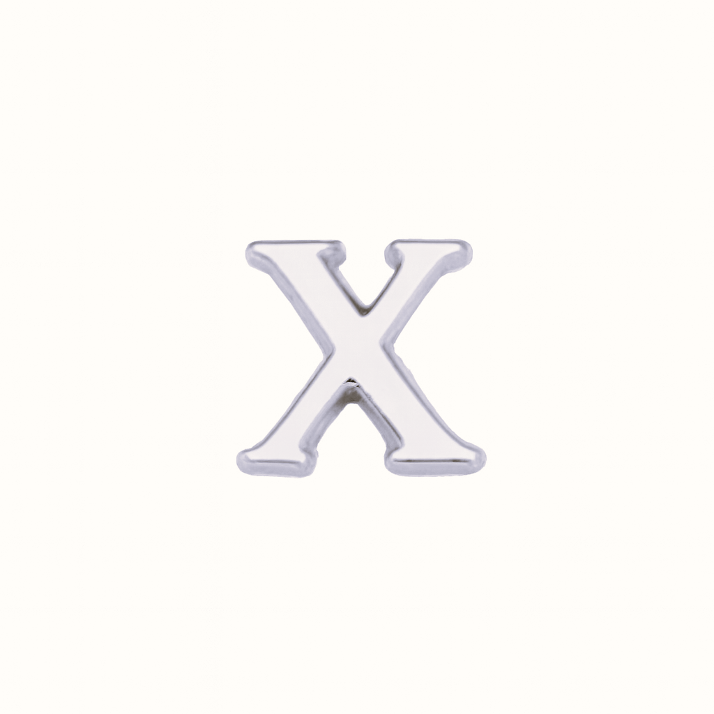 SILVER LETTER CHARM