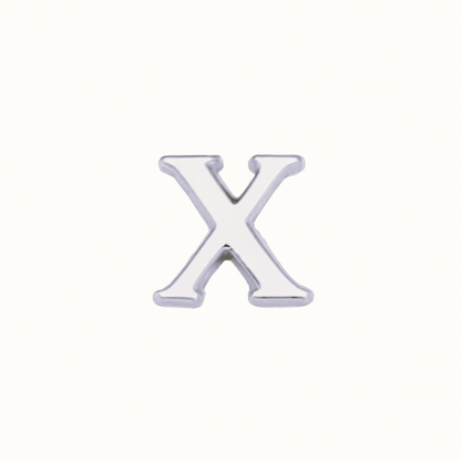 SILVER LETTER CHARM