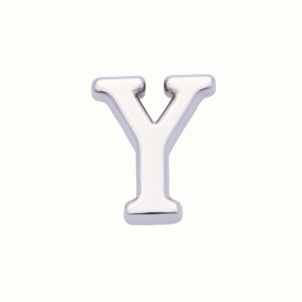 SILVER LETTER CHARM